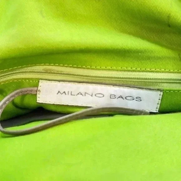 Milano Bags Silver Gray Flower Satchel Tote - Picture 15 of 16